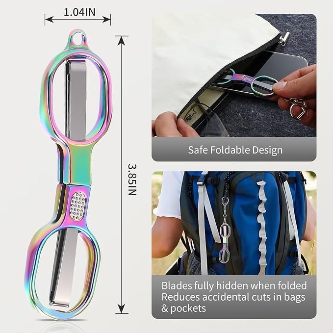 Folding Travel Scissors, Portable Mini Badge Scissors