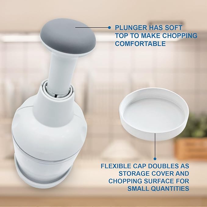 Manual Food Chopper, Handheld Kitchen Tool for Salad Fruits Nuts, Dishwasher Safe