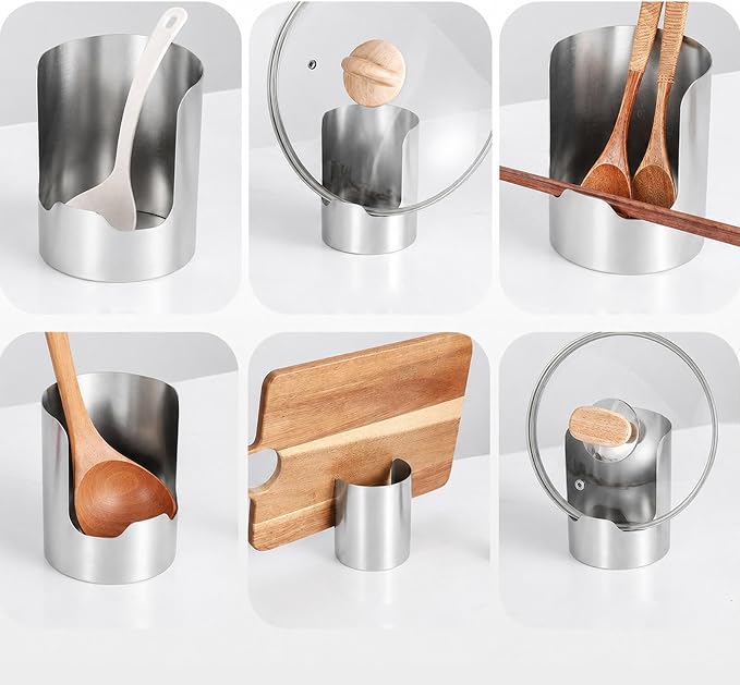 Multifunctional Kitchen Stainless Steel Organizer Stand, Spoon Rest Holder