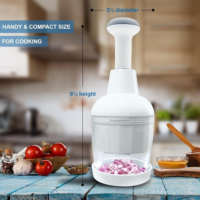 Manual Food Chopper, Handheld Kitchen Tool for Salad Fruits Nuts, Dishwasher Safe