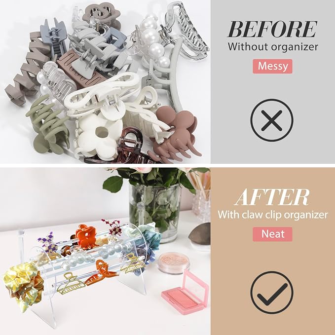 SNOWSTAR Acrylic Claw Clip Organizer Holder