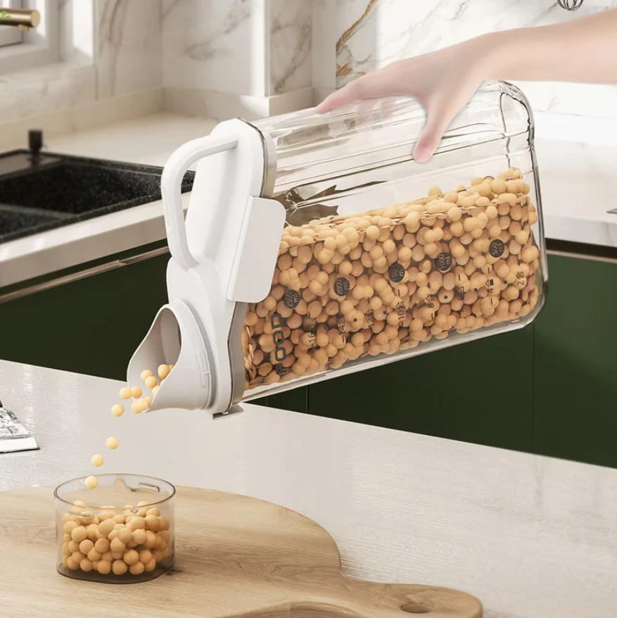 Plastic Cereal Dispenser Storage Box Kitchen Food Grain Rice