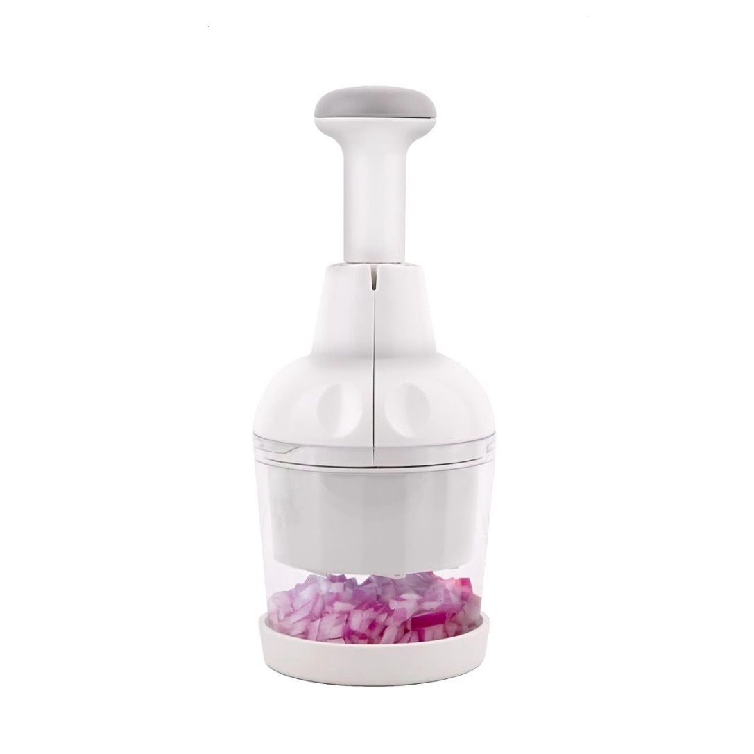 Pamperd Chef Food Chopper, Vegetable Chopper, Onion Chopper, Garlic Chopper, Nuts Chopper - Hand Chopper For Vegetables, Salads, Fruits, Nuts. Dishwasher-safe, White, Easy To Clean