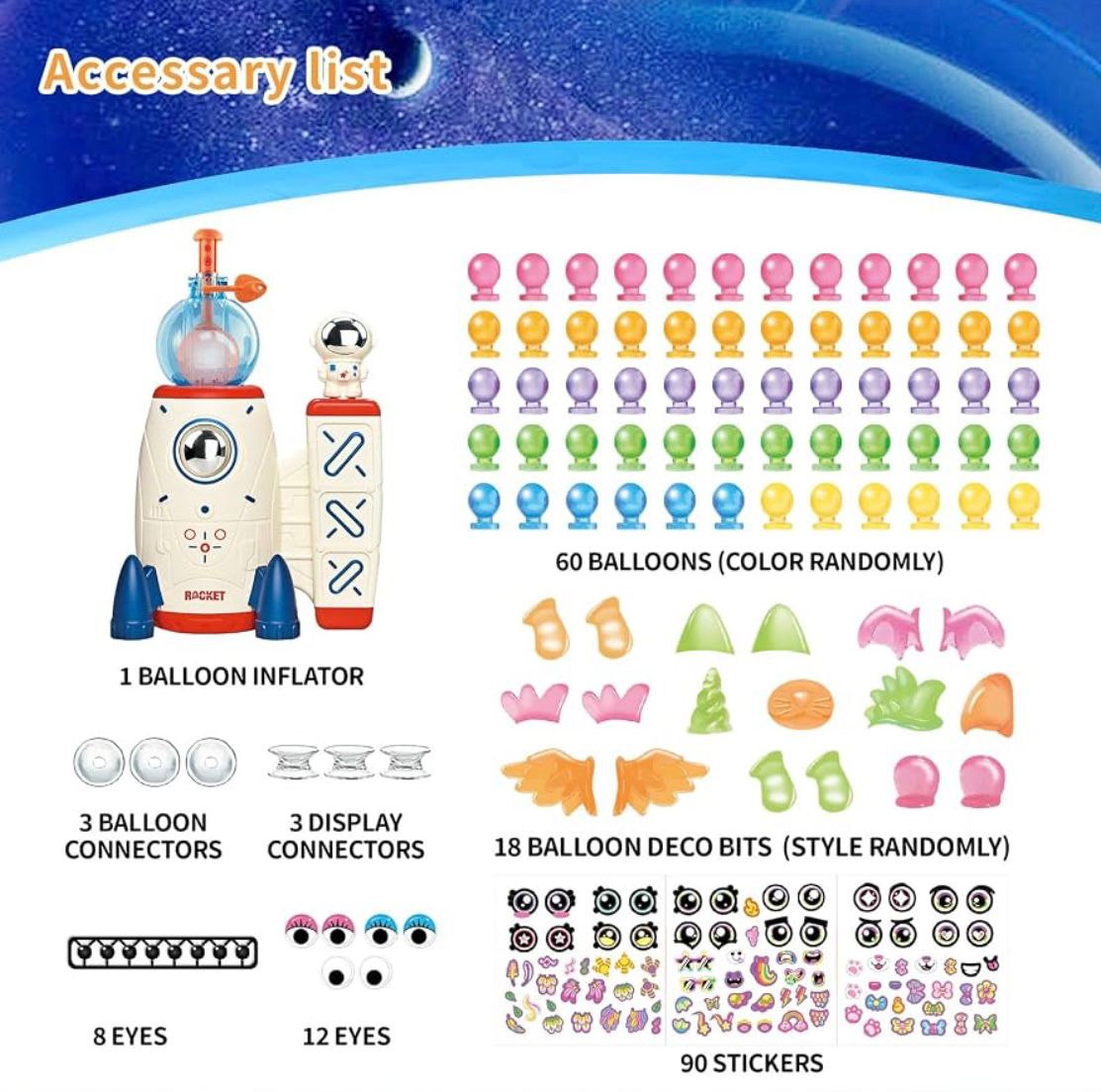 Nicknack e Rocket DIY Balloon Animals Kit with Pump Craft Kits for Kids