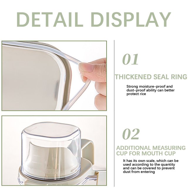 Plastic Cereal Dispenser Storage Box Kitchen Food Grain Rice